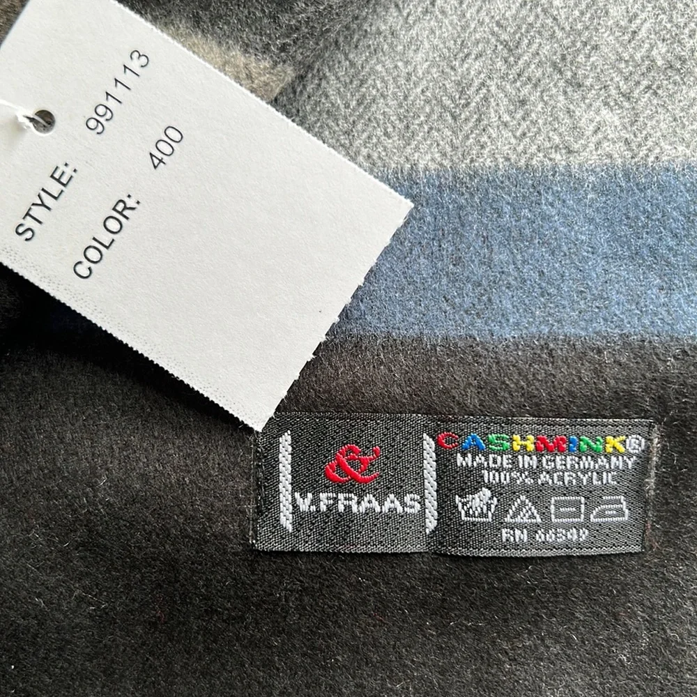 NWT V. FRAAS Cashmink Striped Scarf
